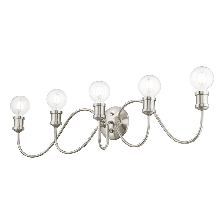 5 Light Brushed Nickel Large Vanity Sconce