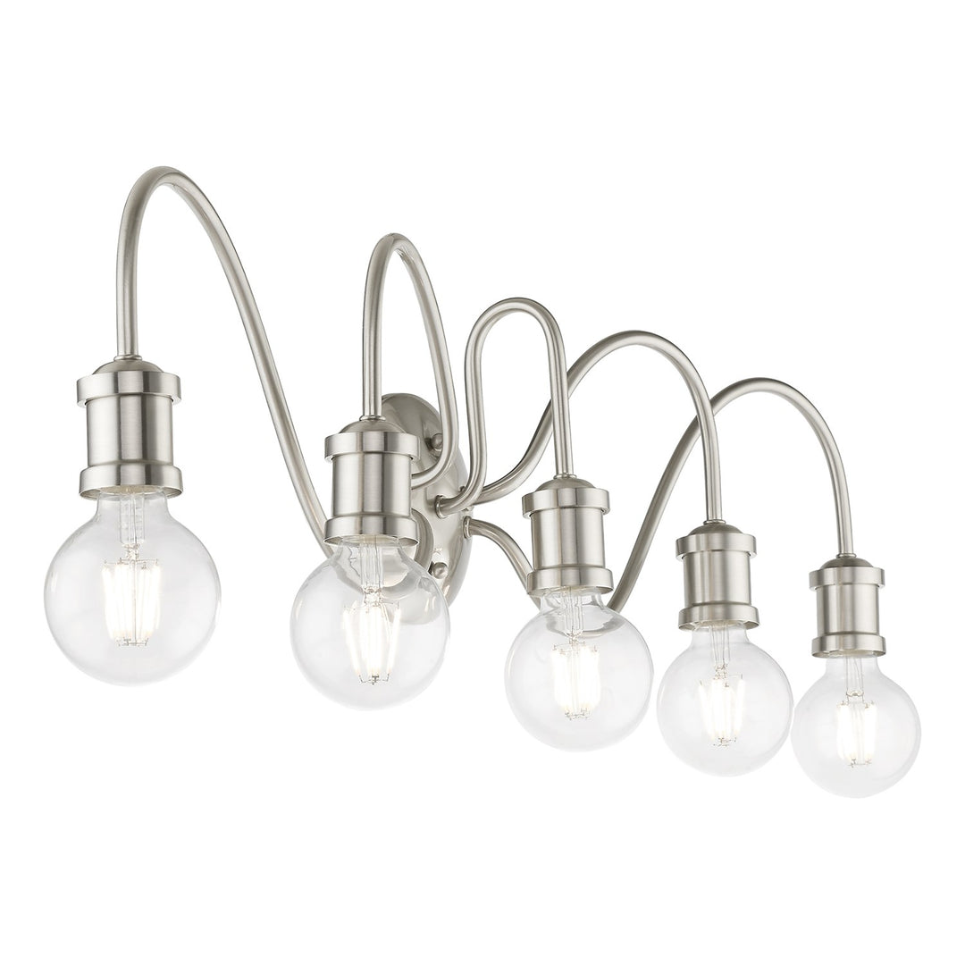 5 Light Brushed Nickel Large Vanity Sconce