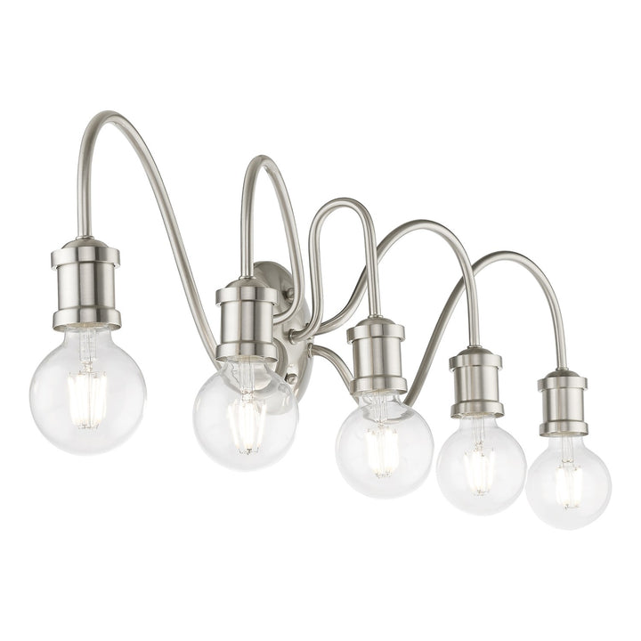 5 Light Brushed Nickel Large Vanity Sconce