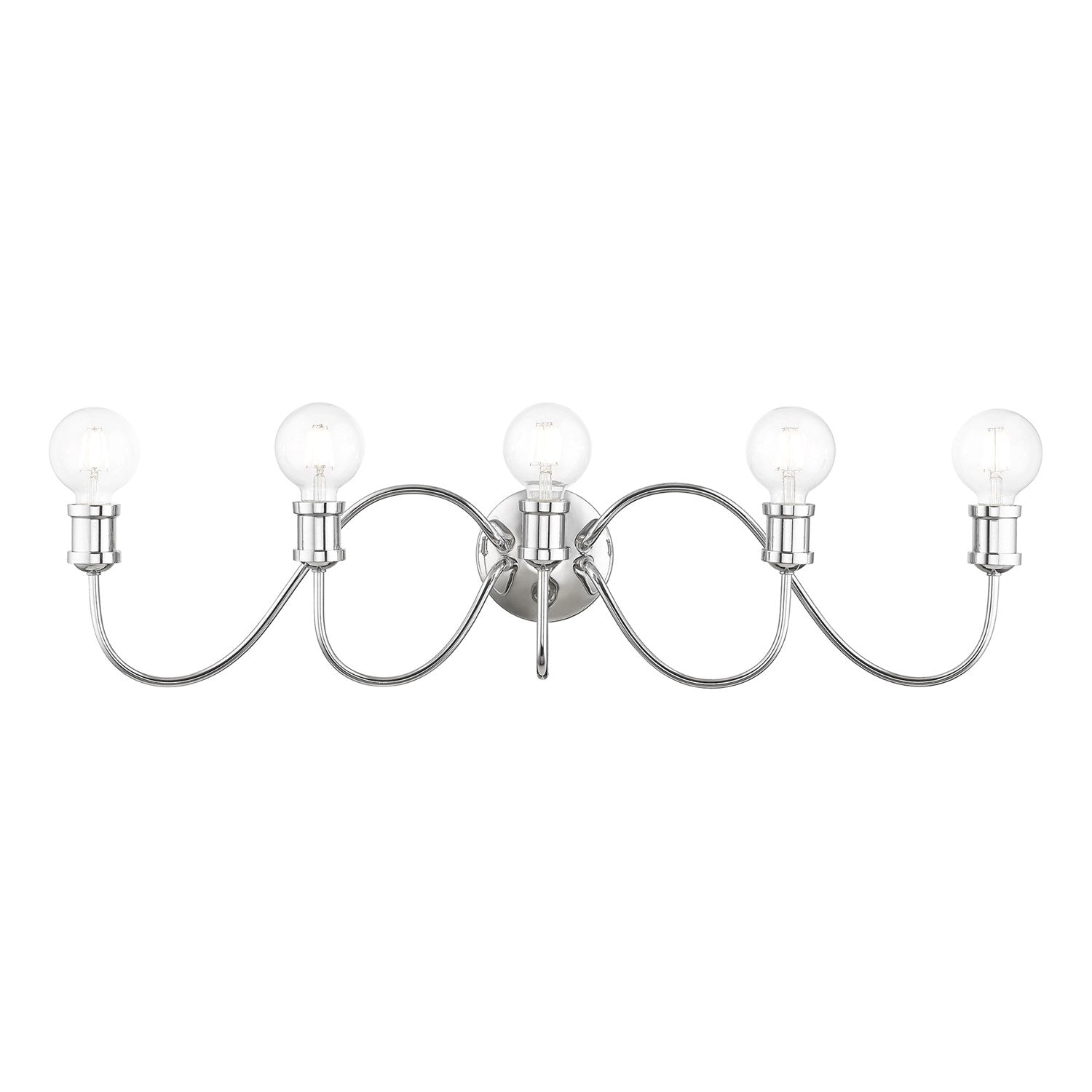 5 Light Polished Chrome Large Vanity Sconce by Livex Lighting