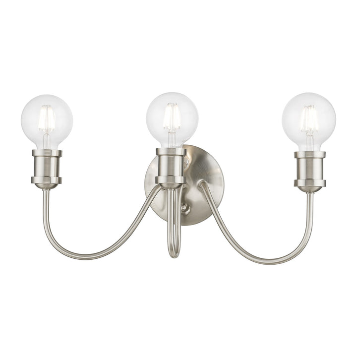3 Light Brushed Nickel Vanity Sconce by Livex Lighting