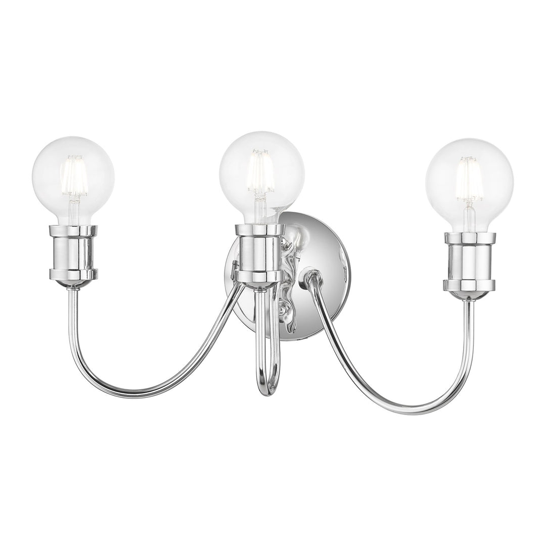 3 Light Polished Chrome Vanity Sconce by Livex Lighting