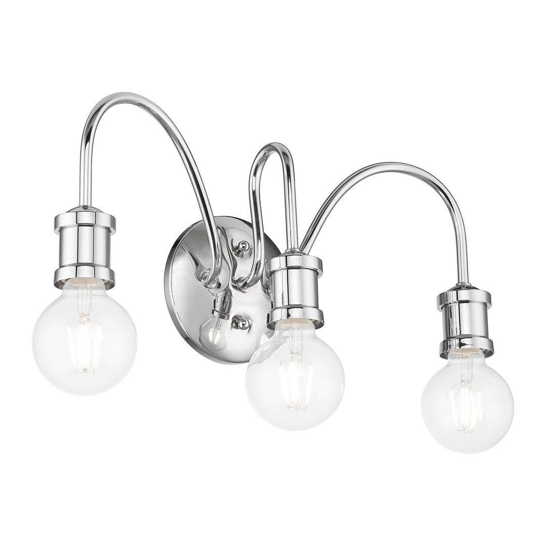 3 Light Polished Chrome Vanity Sconce