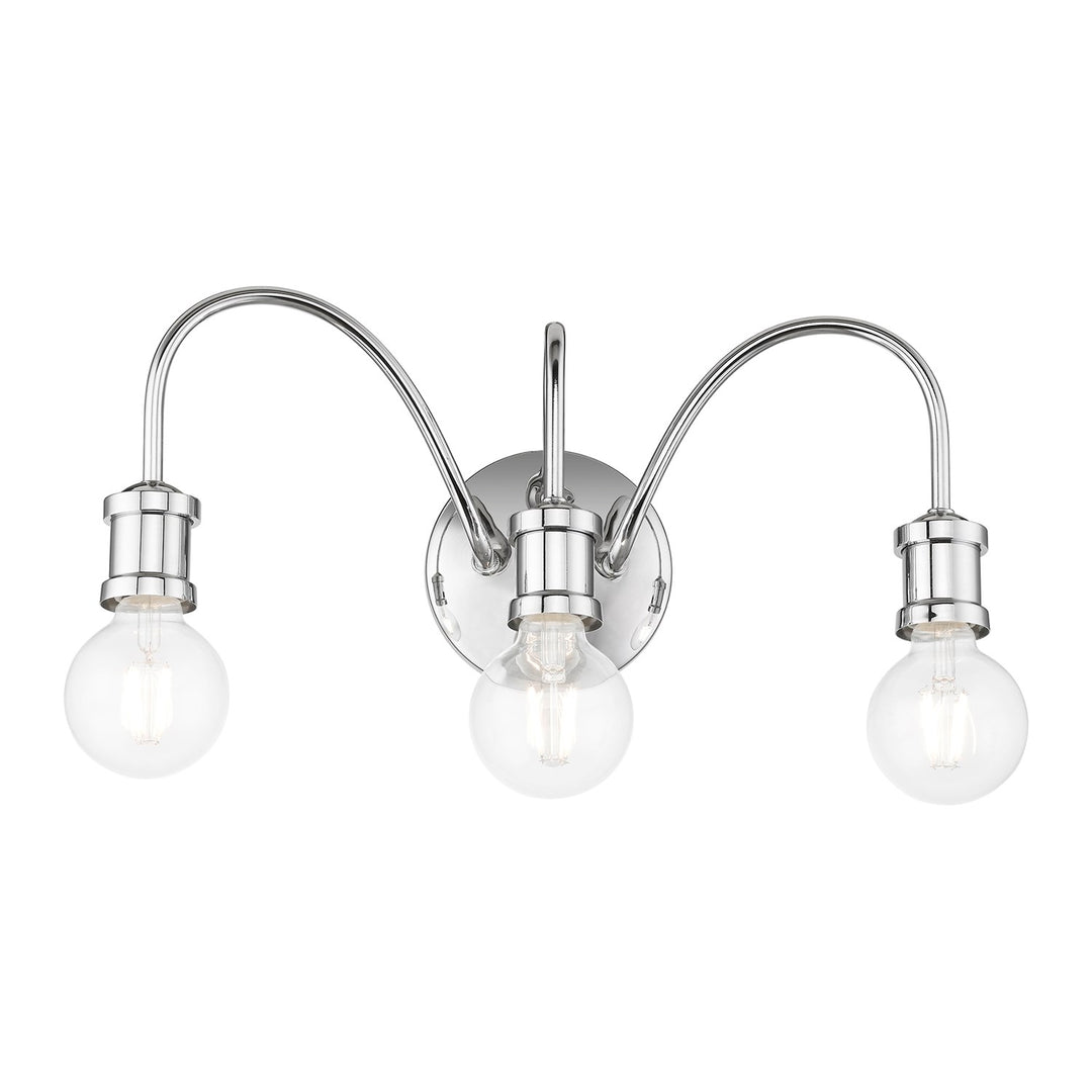 3 Light Polished Chrome Vanity Sconce