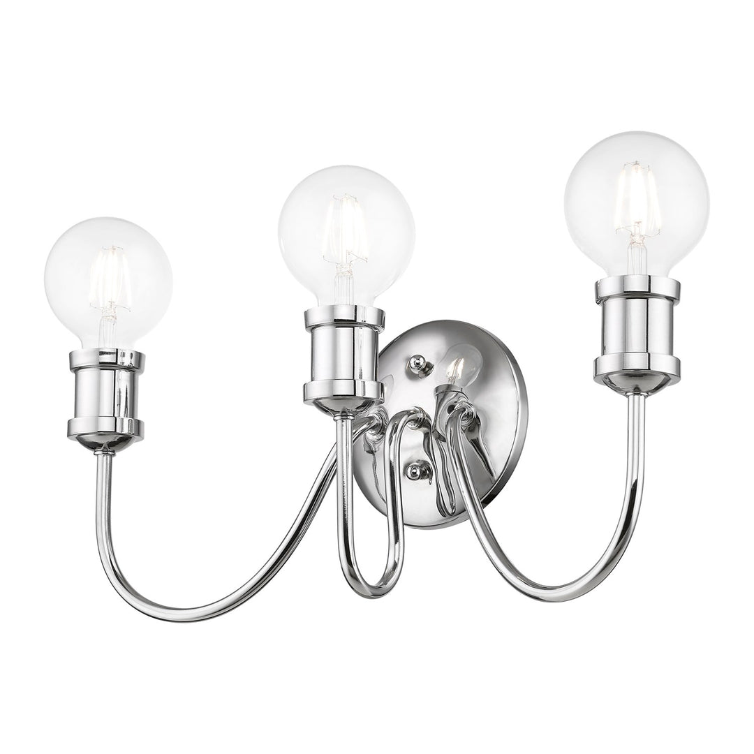 3 Light Polished Chrome Vanity Sconce
