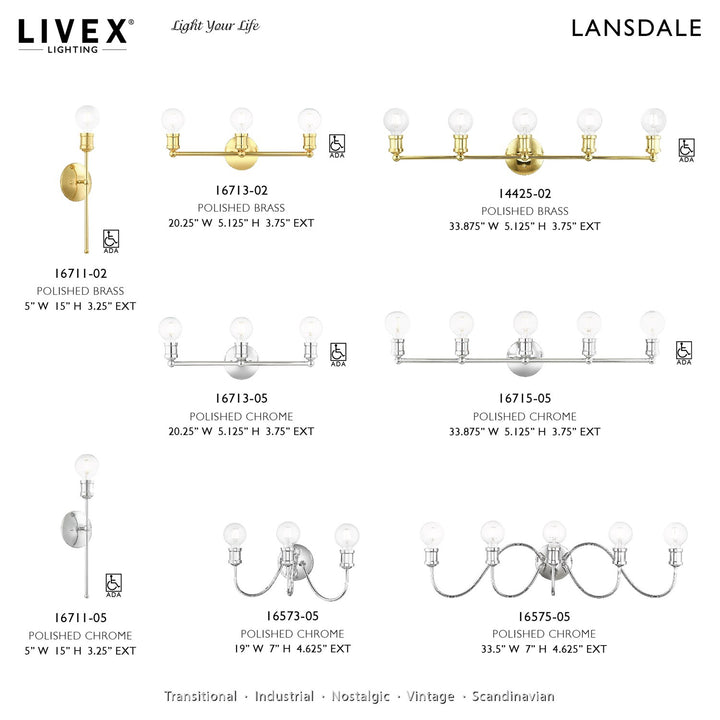 3 Light Polished Chrome Vanity Sconce