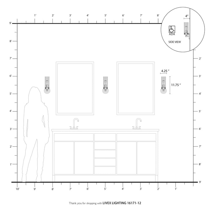 1 Light Satin Brass Ada Single Sconce