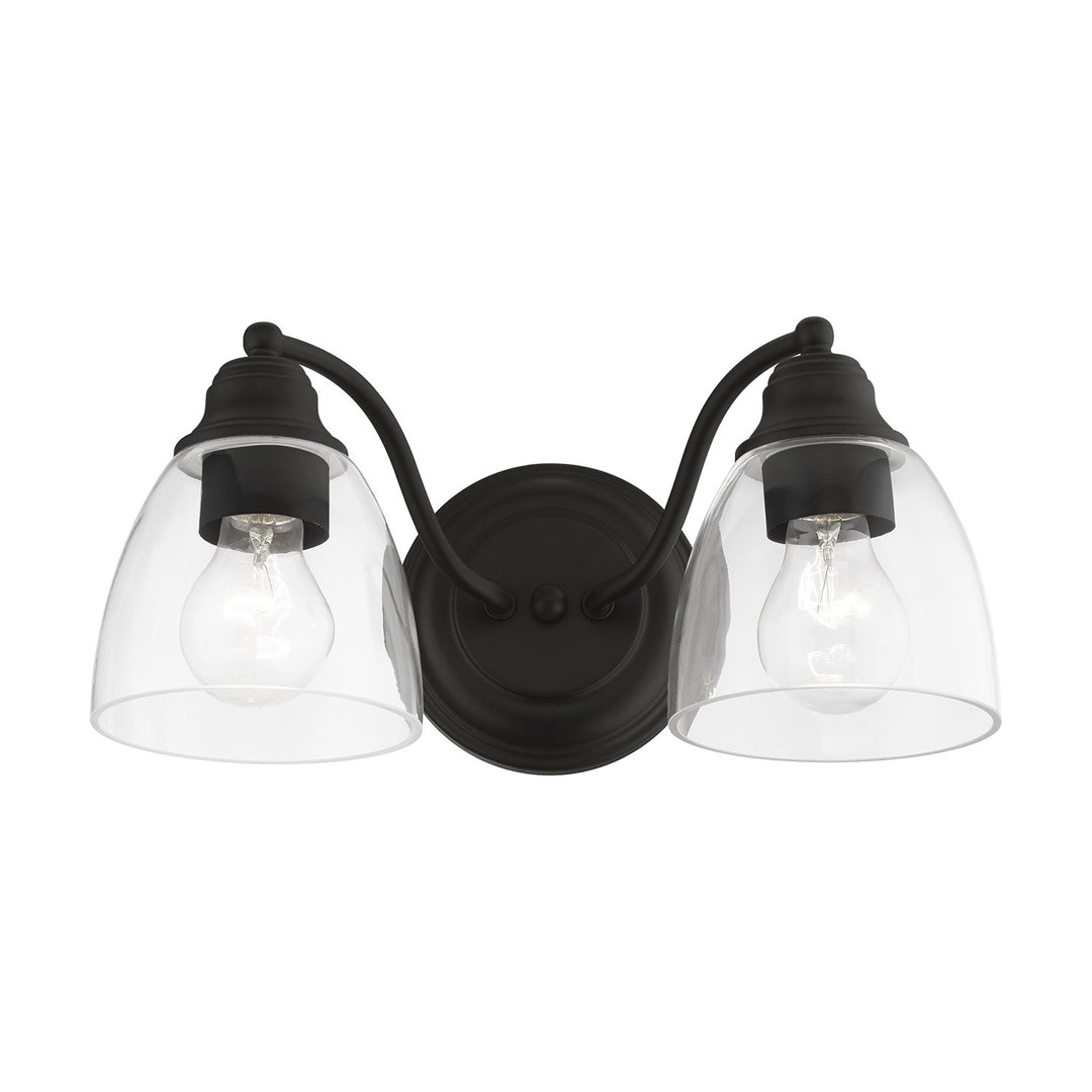 2 Light Black Vanity Sconce