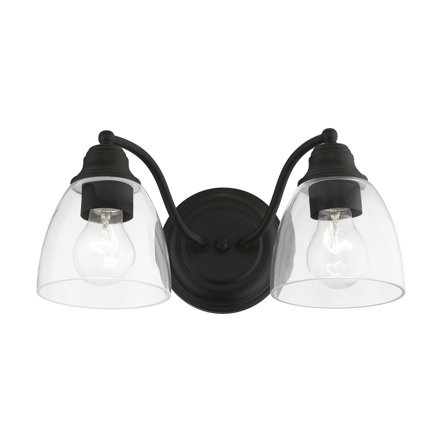 2 Light Black Vanity Sconce
