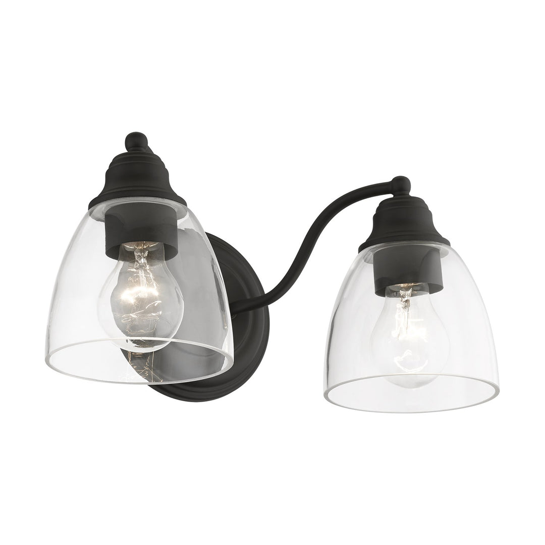 2 Light Black Vanity Sconce