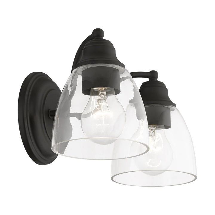 2 Light Black Vanity Sconce
