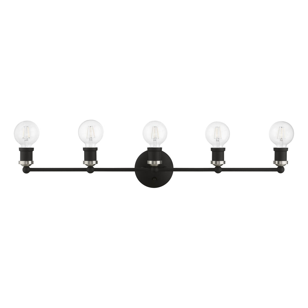 5 Light Black With Brushed Nickel Accents Ada Large Vanity Sconce