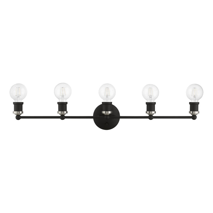 5 Light Black With Brushed Nickel Accents Ada Large Vanity Sconce