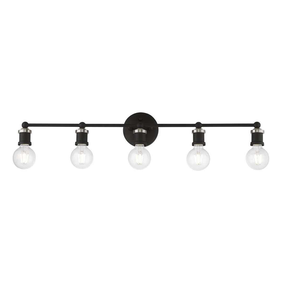 5 Light Black With Brushed Nickel Accents Ada Large Vanity Sconce