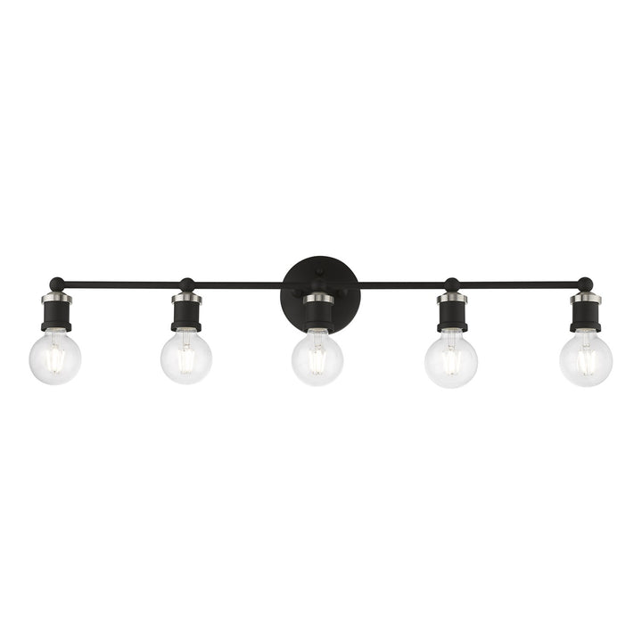 5 Light Black With Brushed Nickel Accents Ada Large Vanity Sconce