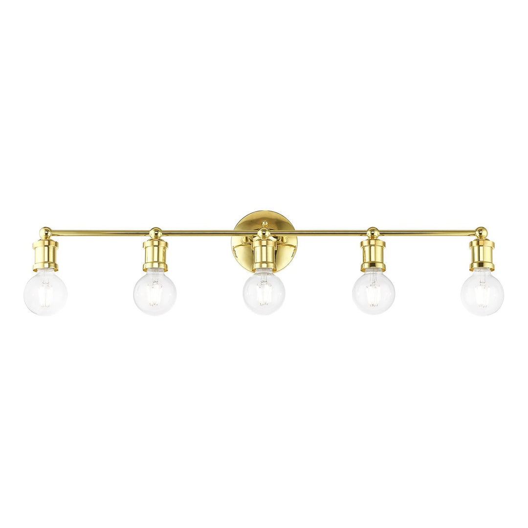 5 Light Polished Brass Ada Large Vanity Sconce