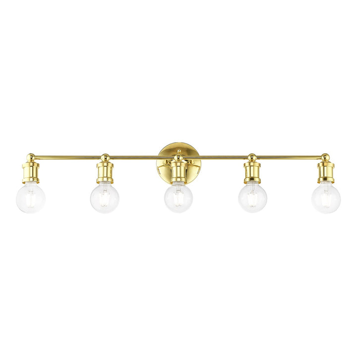 5 Light Polished Brass Ada Large Vanity Sconce