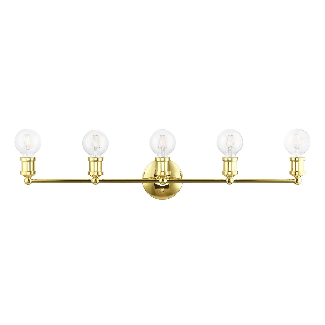 5 Light Polished Brass Ada Large Vanity Sconce