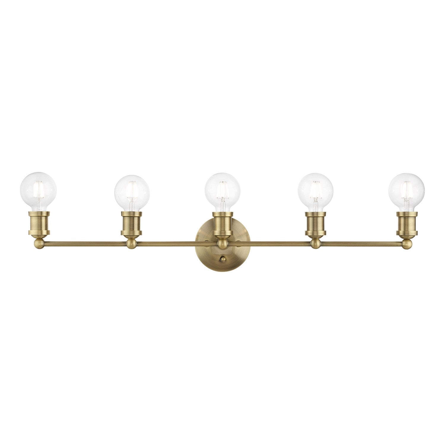 5 Light Antique Brass Ada Large Vanity Sconce by Livex Lighting
