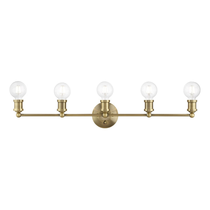 5 Light Antique Brass Ada Large Vanity Sconce by Livex Lighting