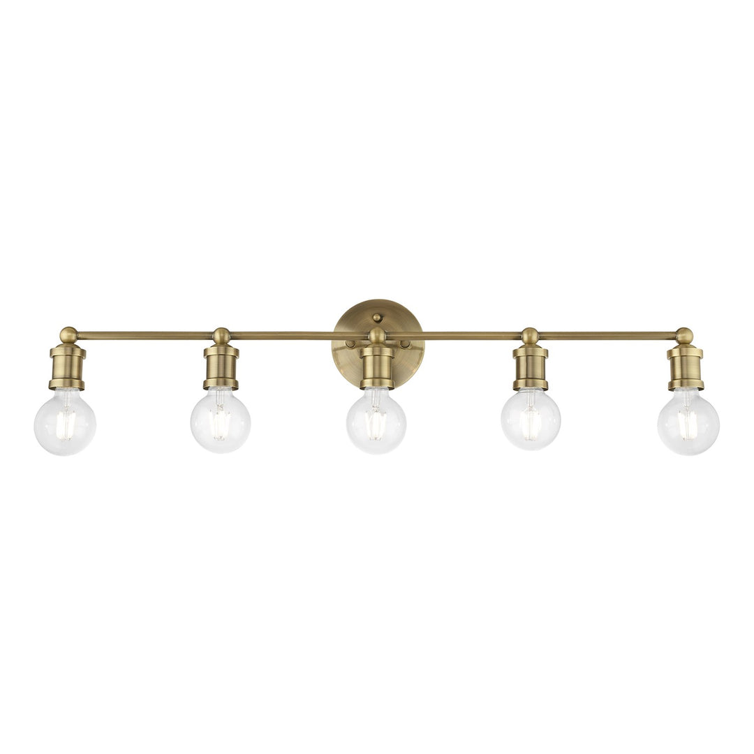 5 Light Antique Brass Ada Large Vanity Sconce