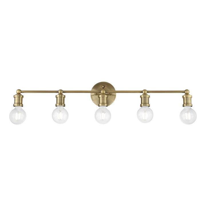 5 Light Antique Brass Ada Large Vanity Sconce