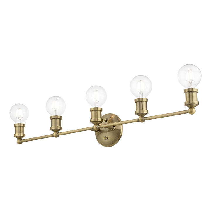 5 Light Antique Brass Ada Large Vanity Sconce
