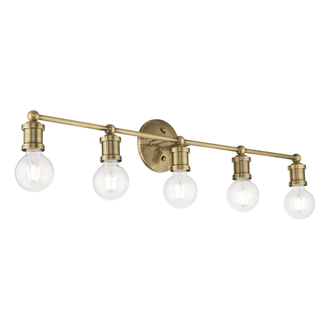 5 Light Antique Brass Ada Large Vanity Sconce