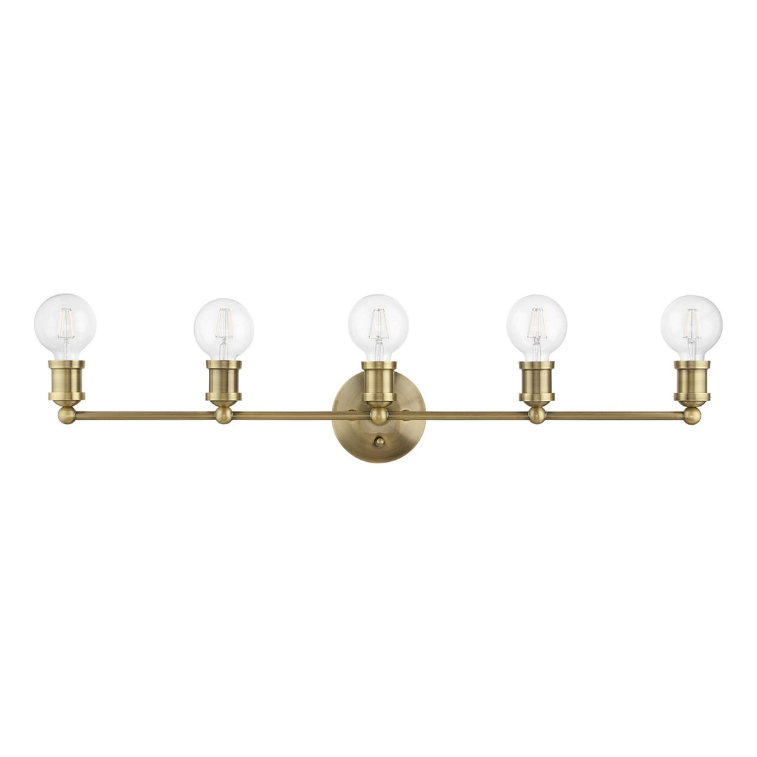 5 Light Antique Brass Ada Large Vanity Sconce