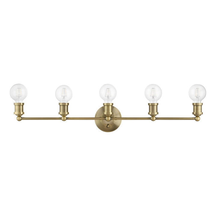 5 Light Antique Brass Ada Large Vanity Sconce