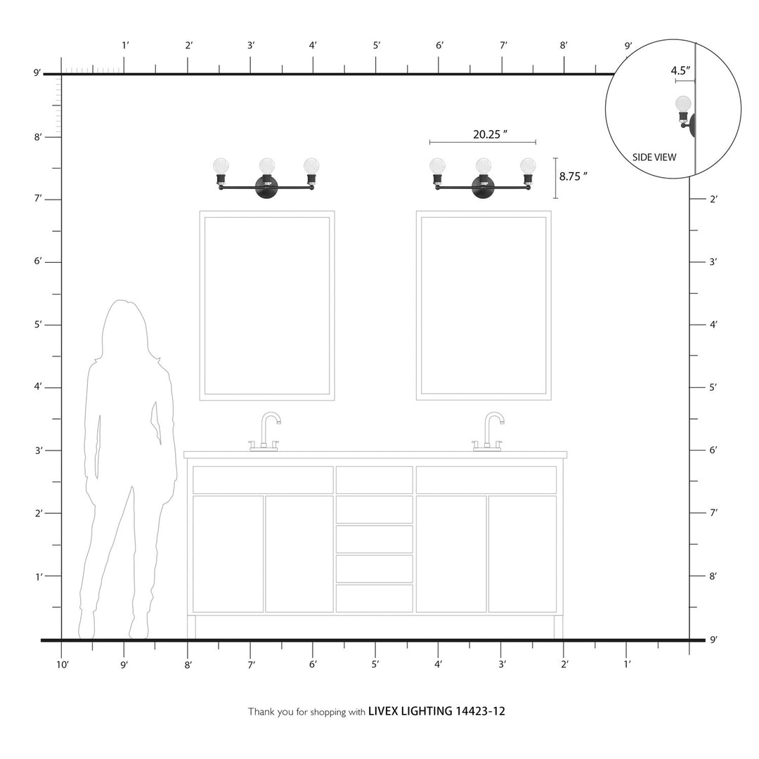 3 Light Satin Brass Ada Vanity Sconce