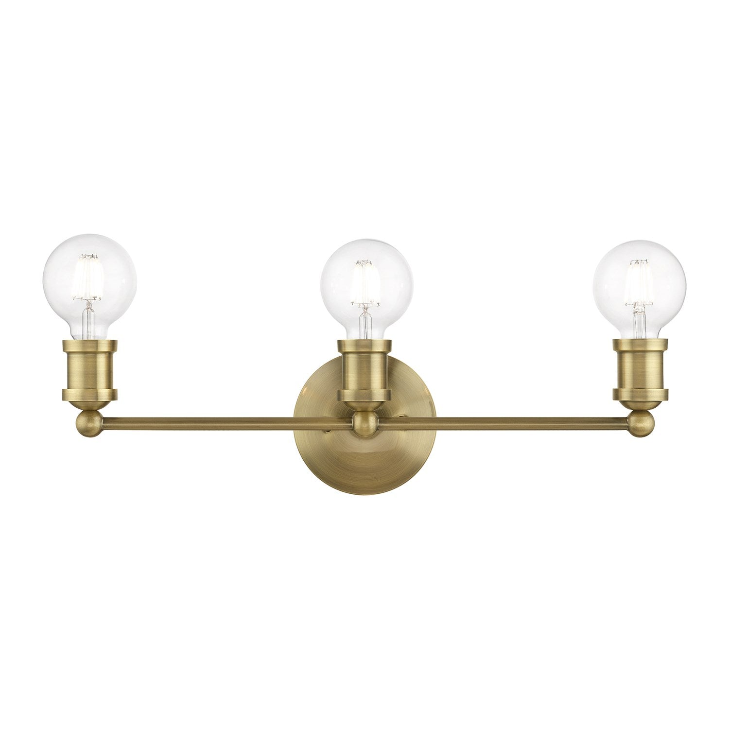 3 Light Antique Brass Ada Vanity Sconce by Livex Lighting