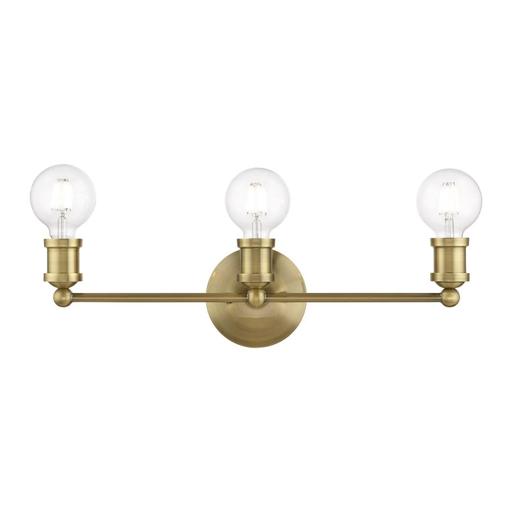 3 Light Antique Brass Ada Vanity Sconce by Livex Lighting
