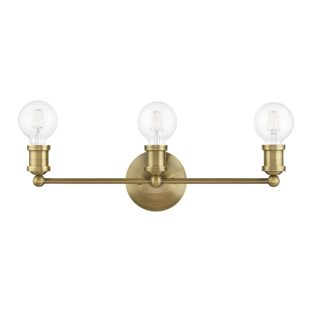 3 Light Antique Brass Ada Vanity Sconce