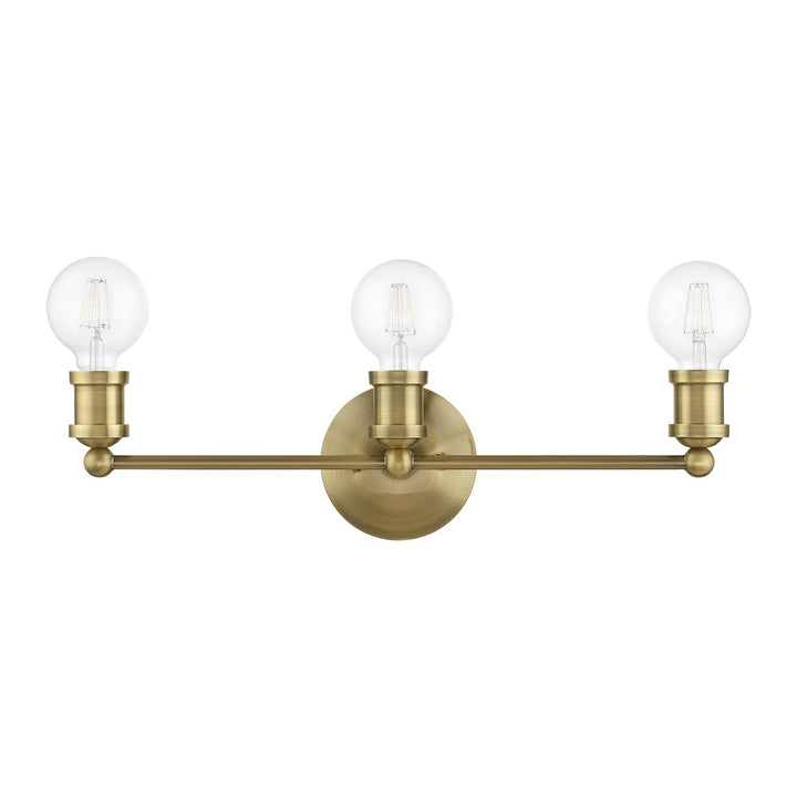 3 Light Antique Brass Ada Vanity Sconce