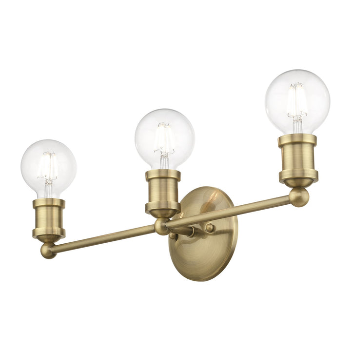 3 Light Antique Brass Ada Vanity Sconce