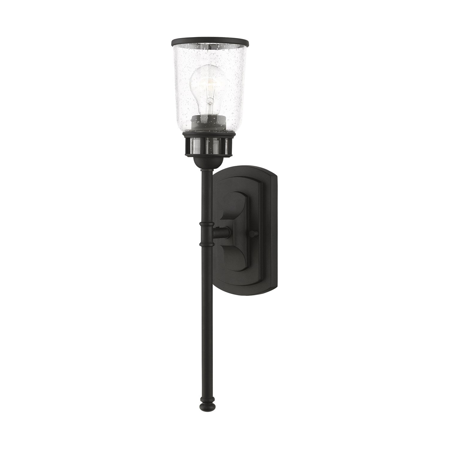 1 Light Black Large Single Sconce by Livex Lighting