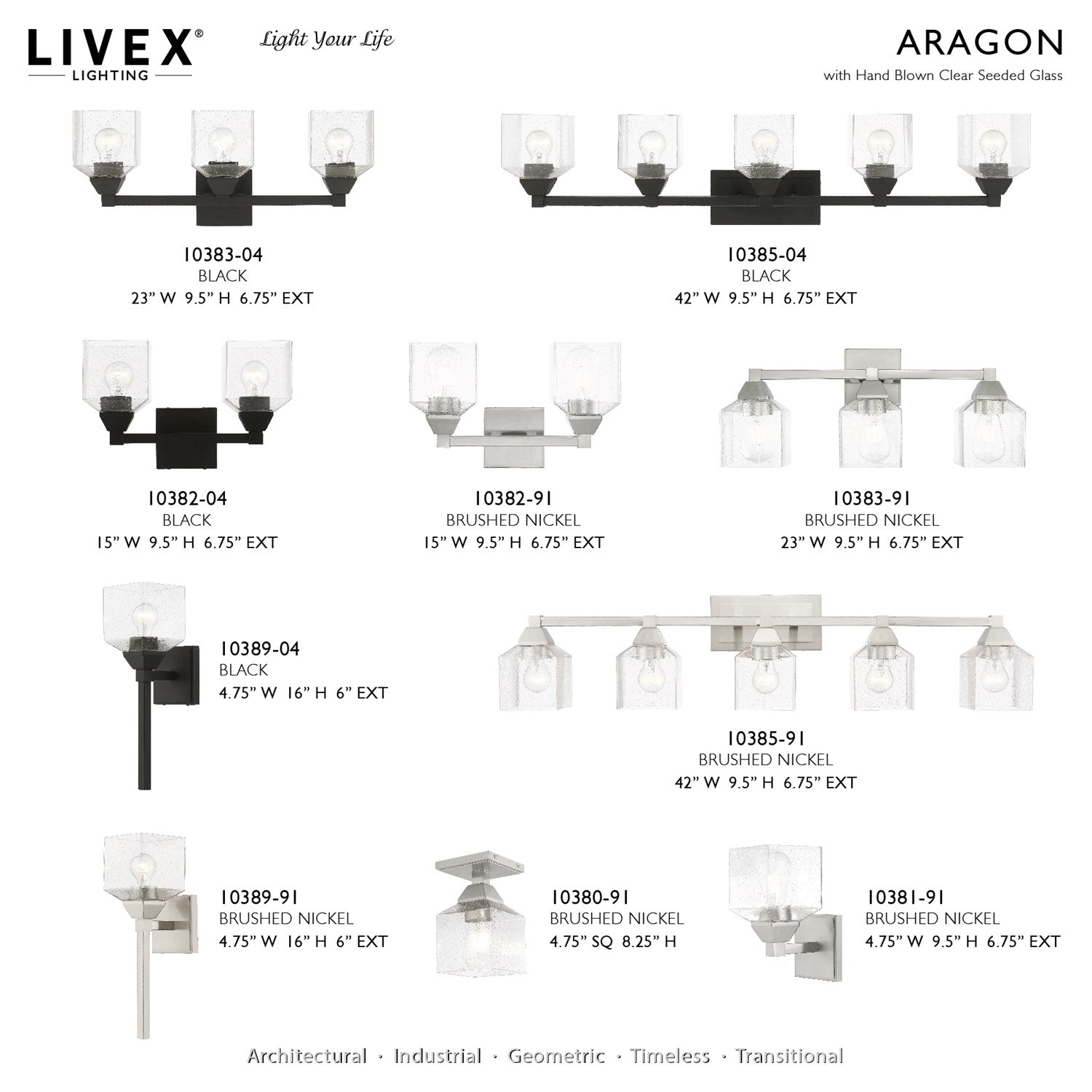 5 Light Black Vanity Sconce