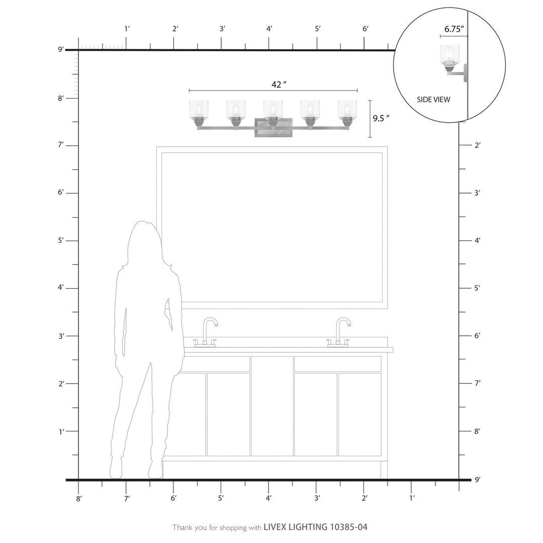 5 Light Black Vanity Sconce