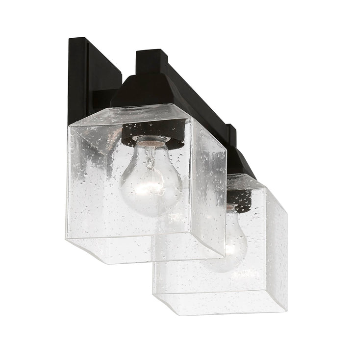 2 Light Black Vanity Sconce