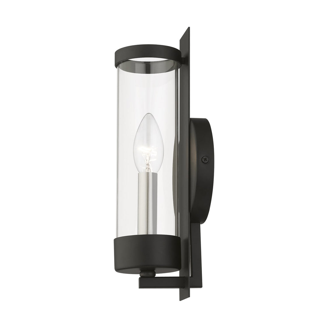 1 Light Black With Brushed Nickel Candle Ada Single Sconce