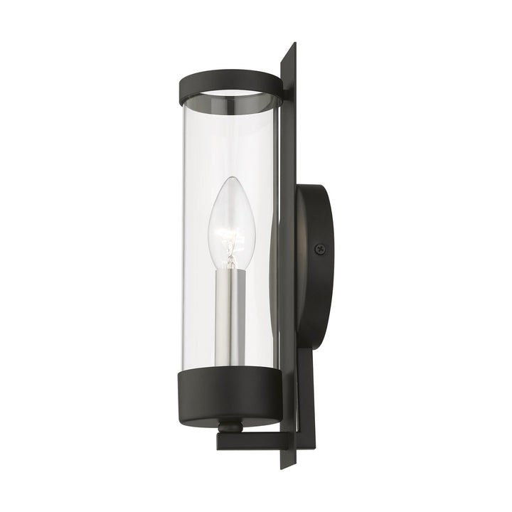 1 Light Black With Brushed Nickel Candle Ada Single Sconce