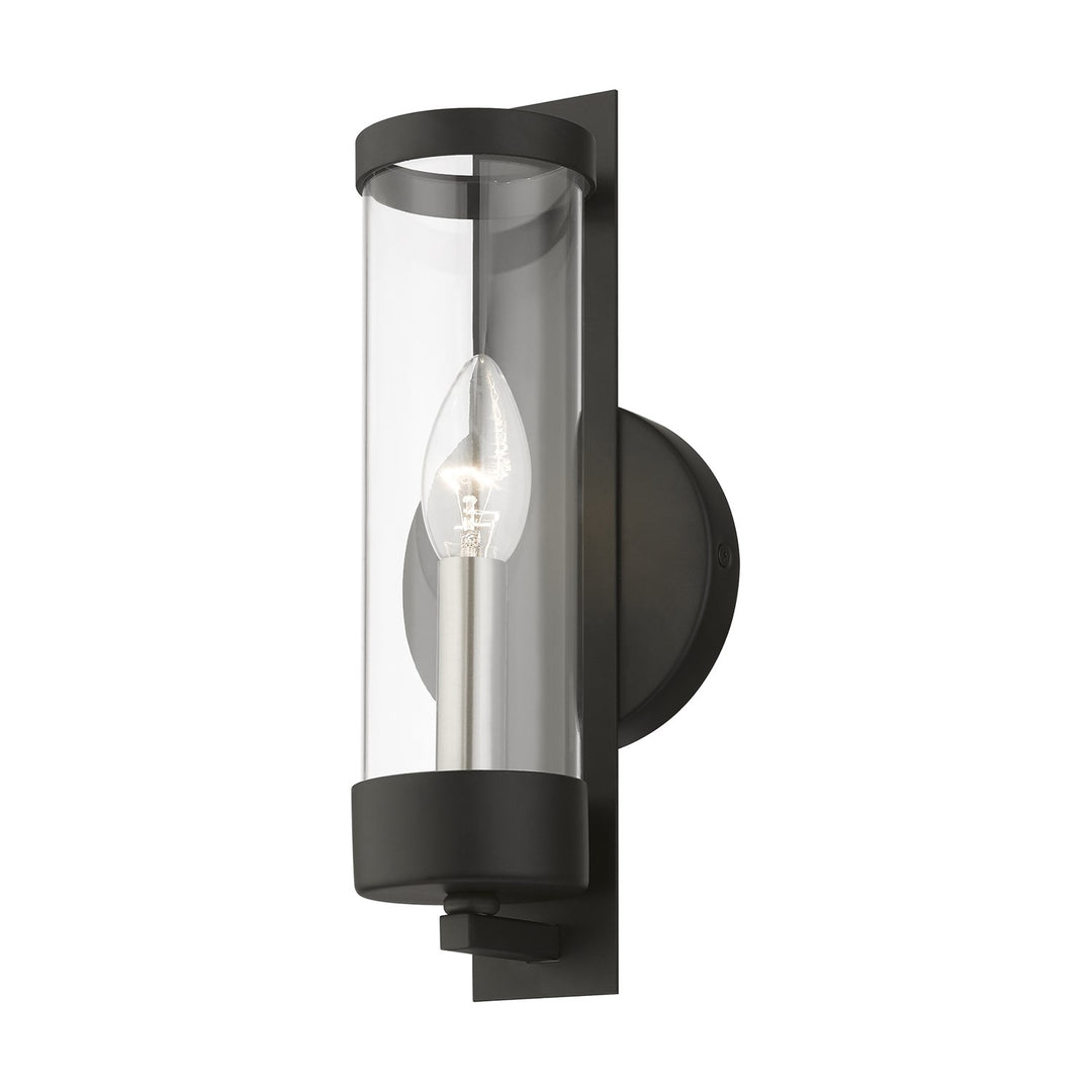 1 Light Black With Brushed Nickel Candle Ada Single Sconce