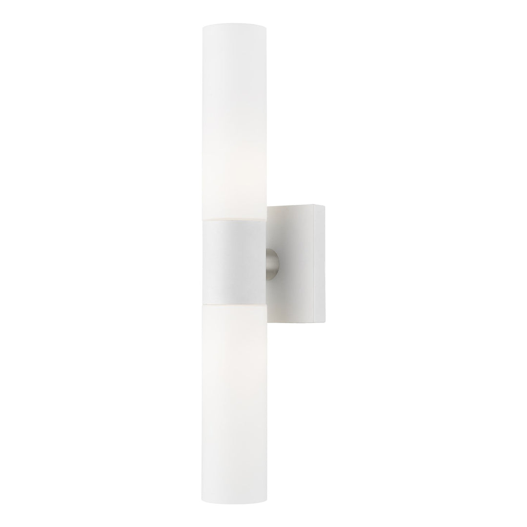 2 Light White With Brushed Nickel Accent Ada Vanity Sconce by Livex Lighting