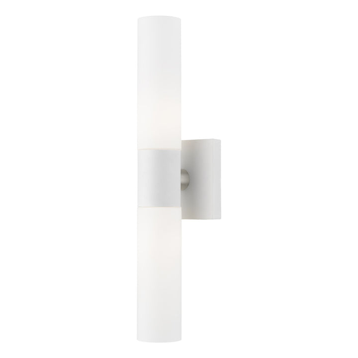2 Light White With Brushed Nickel Accent Ada Vanity Sconce by Livex Lighting