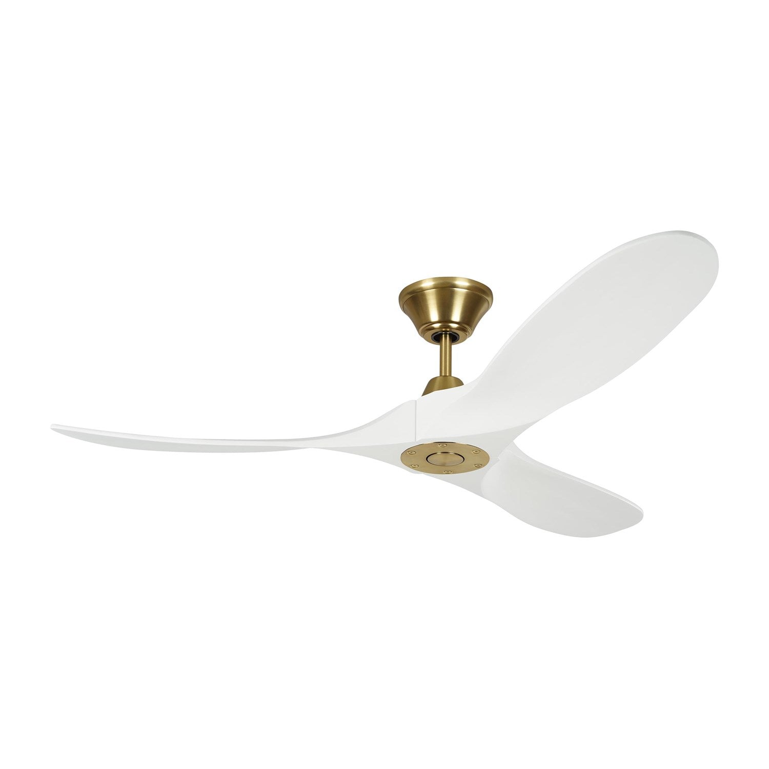52in Maverick Ii - Matte White With Burnished Brass by VC Fan Collection