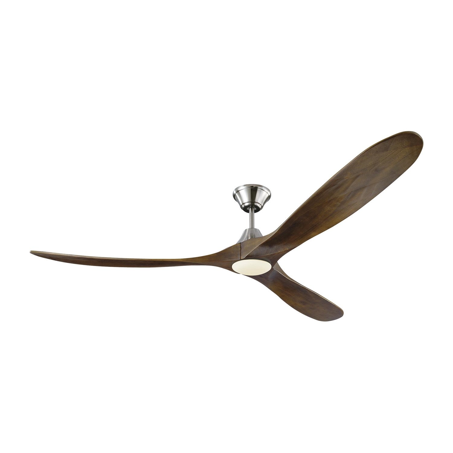 Brushed Steel W Dark Walnut Blades by VC Fan Collection