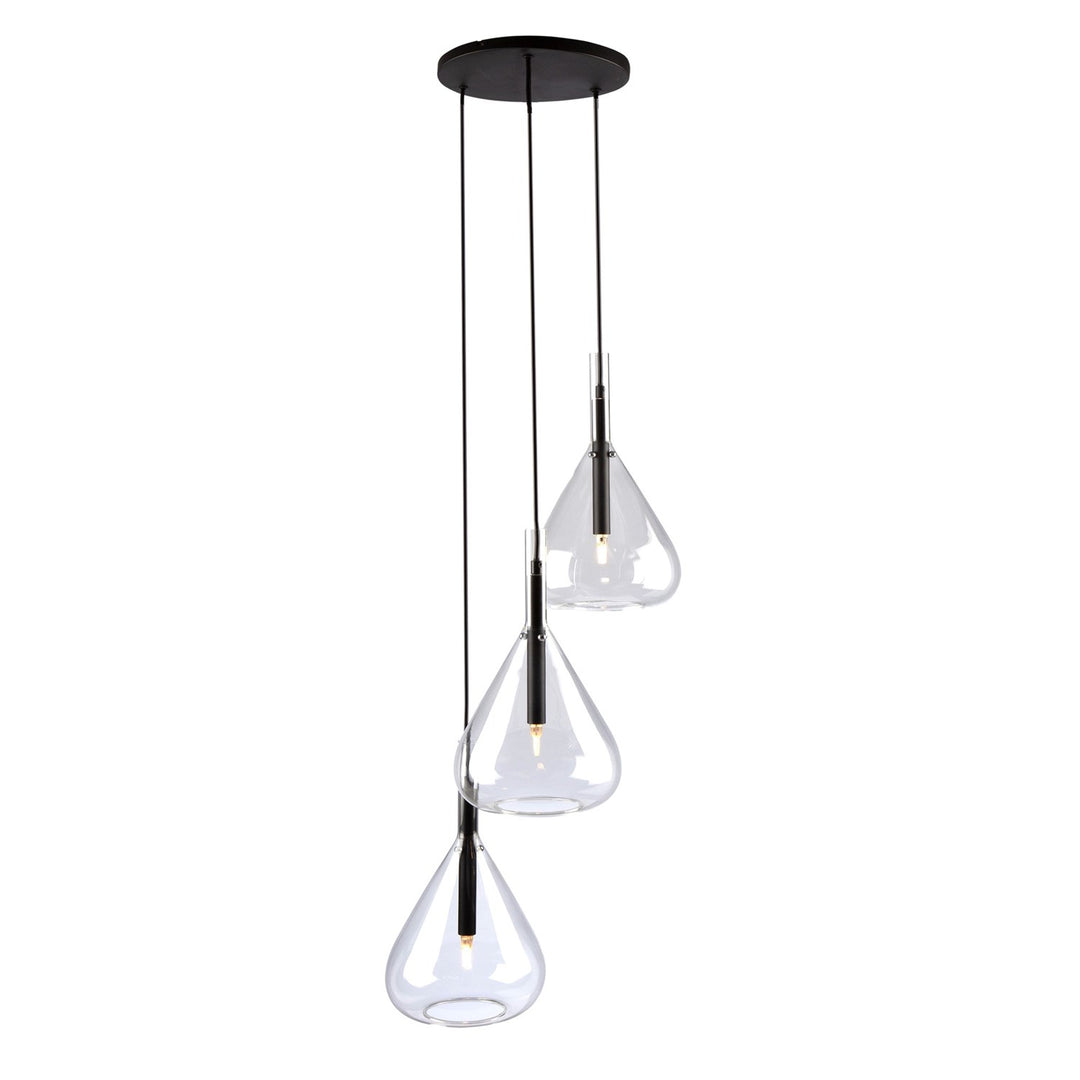 3 Light Pendant Black by Artcraft
