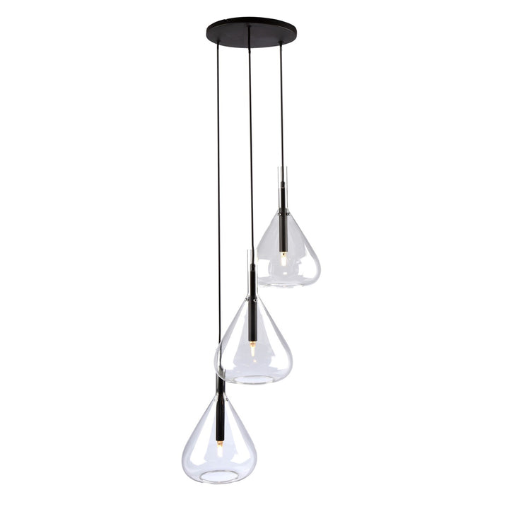 3 Light Pendant Black by Artcraft