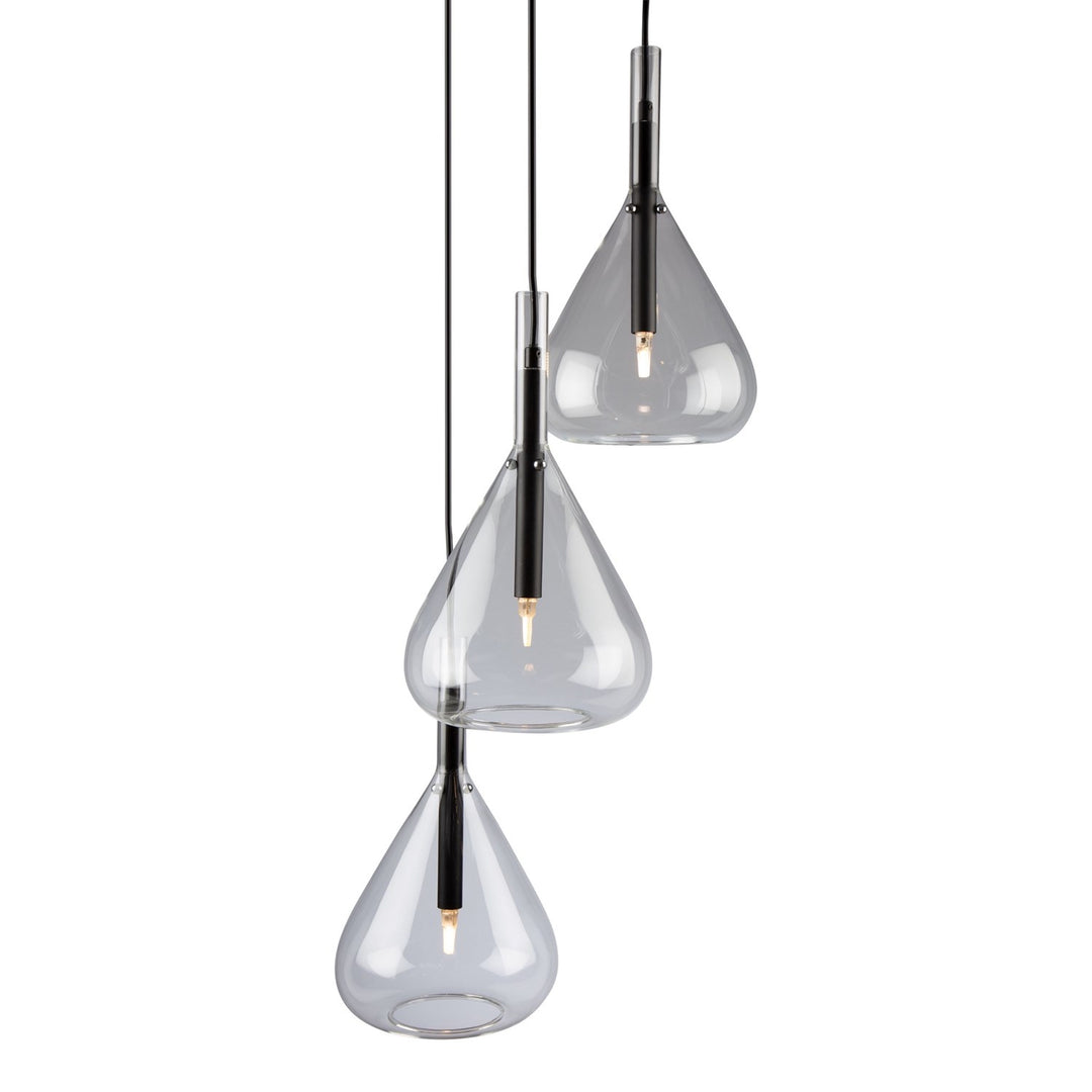 3 Light Pendant Black